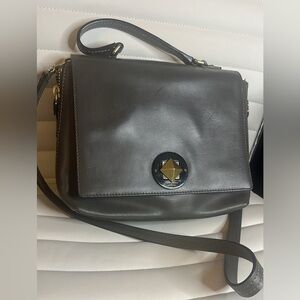 Kate Spade pre-loved Gray Crossbody Bag with Gold Hardware